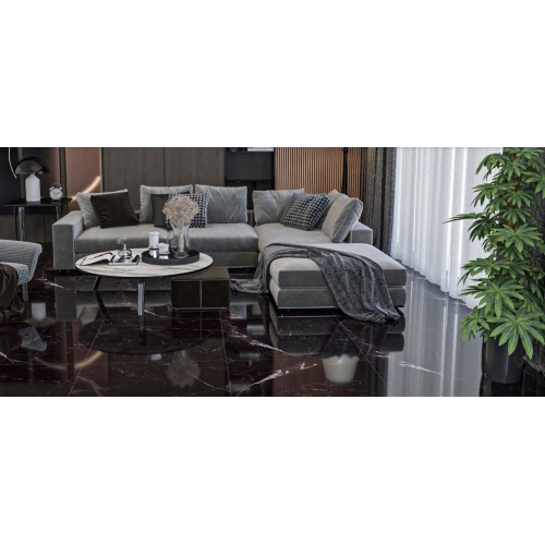2705 Canilo Black - سرامیک کانیلو مشکی پولیش مدل کارشده 100x100 - کاشی میلان