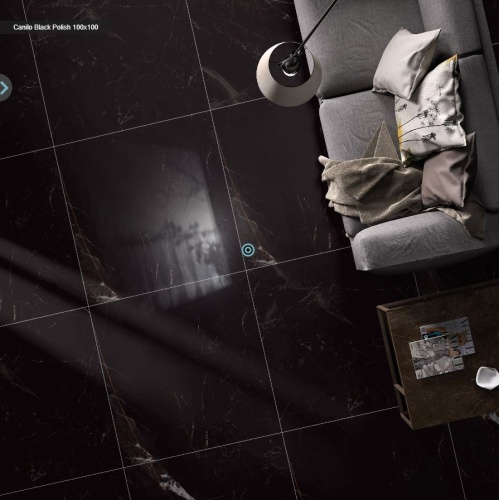 2705 Canilo Black - سرامیک کانیلو  مشکی پولیش 100x100 - کاشی میلان