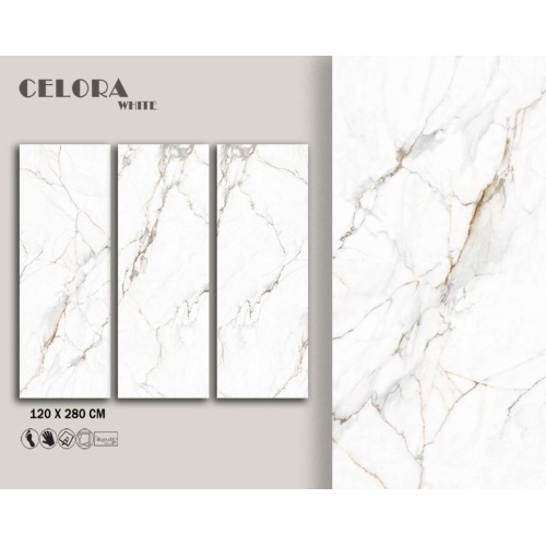 Celora - سرامیک اسلب سلورا سفید پولیش 120x280 - اسپینا اسلب Spina Slab