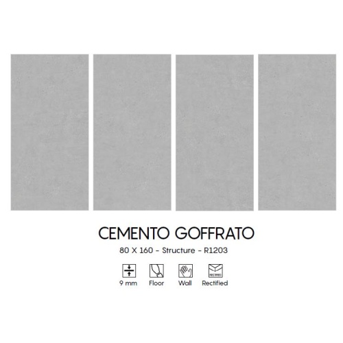سرامیک سمنتو گٌفراتو Cemento Goffrato R1203 مدل کار شده 80x160 - اسلب میکل آنجلو