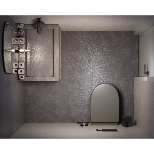 کلیولند Cleveland - سرامیک کلیولند طوسی تیره سمی پولیش مدل کارشده 80x160 - سرامیک ریوان Rivan