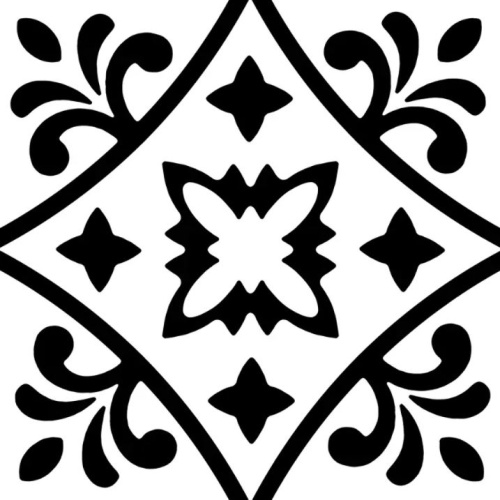 نانگا Nanga - سرامیک نانگا سفید مشکی مدل کار شده 15x15 - کاشی آرژنا