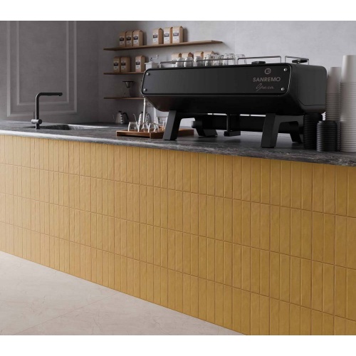 Embossed Elegance 1245 - سرامیک امبوسد الگانس خردلی 11.5x24 - کاشی مرجان