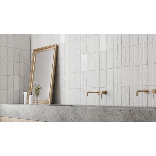 Embossed Elegance White 1241- سرامیک الگانس سفید 11.5x24 - کاشی مرجان Marjan Tile
