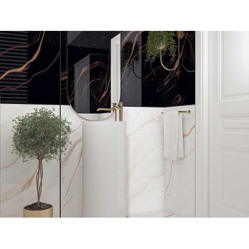 Fidelia Black - سرامیک فیدلیا مشکی پولیش مدل کارشده 60x120 - سرامیک بسلی Besli