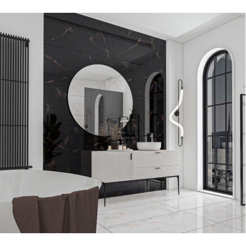 Hebron Black - سرامیک هبرون مشکی پولیش مدل کارشده 80x160 - سرامیک بسلی Besli