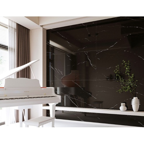 Infinity Black 5604 - سرامیک اسلب اینفینیتی مشکی پولیش 80x160 - اسلب ورونزو Veronzo
