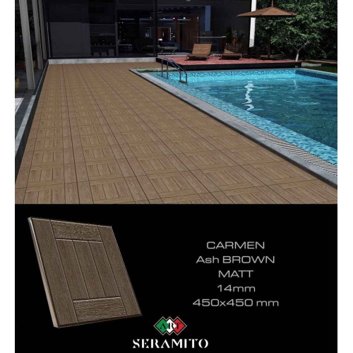 سرامیک کارمن قهوه ای اش مات مدل کار شده 45x45 - سرامیتو