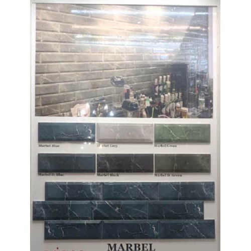 ماربل Marbel - سرامیک ماربل آبی تیره براق 10x30 - کاشی آرژنا