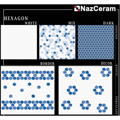 هکساگون Hexagon Mix - سرامیک هکساگون میکس 30x30 - ناز سرام