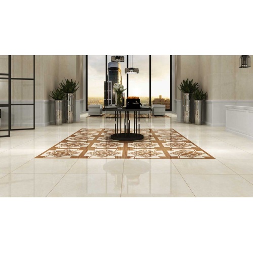 سرامیک کنیا آرت کرم پولیش مدل کار شده 80x80 - کرابن سرامیک تبریز 