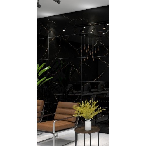 لاریکس Larix - سرامیک لاریکس گلدن بلک پولیش مدل کارشده 60x120 - کاشی آبادیس