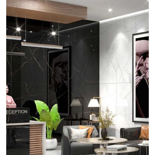 لاریکس Larix - سرامیک لاریکس گلدن بلک پولیش مدل کارشده 60x120 - کاشی آبادیس