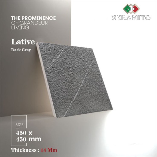 لیتیو Lative - سرامیک لیتیو طوسی تیره مات 45x45 - سرامیتو