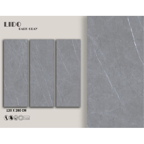Lido - سرامیک اسلب لیدو طوسی تیره پولیش 120x280 - اسپینا اسلب Spina Slab