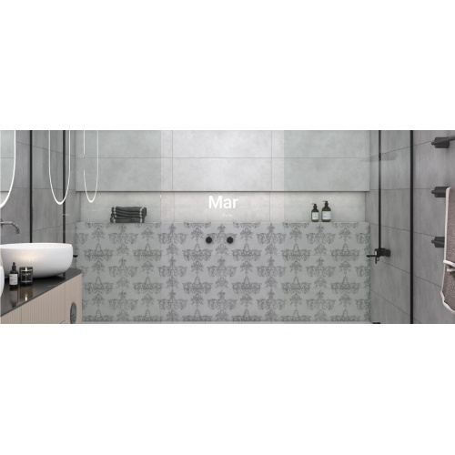 مارا Mara - سرامیک مارا طوسی روشن مات مدل کارشده 30x90 - کاشی فخار