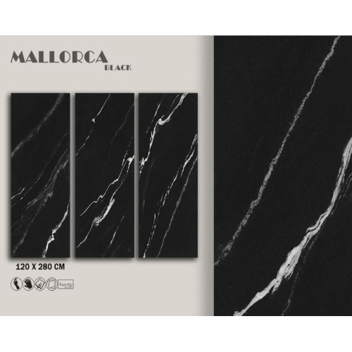 Mallorca - سرامیک اسلب مایورکا مشکی پولیش 120x280 - اسپینا اسلب Spina Slab