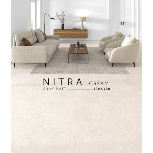 نیترا Nitra - سرامیک نیترا کرم مات 100x100 - کاشی سرام نگار Ceram Negar