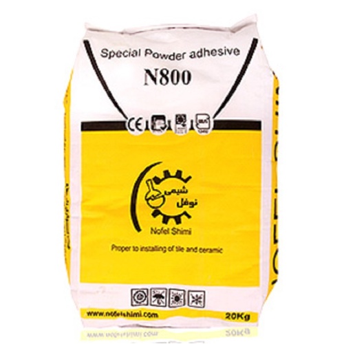 چسب کاشی پودری نوفل زرد N800 وزن 20 کیلو - نوفل شیمی