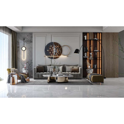 Opal Light Gray - سرامیک اپال طوسی روشن پولیش مدل کارشده 100100 - کاشی تکسرام