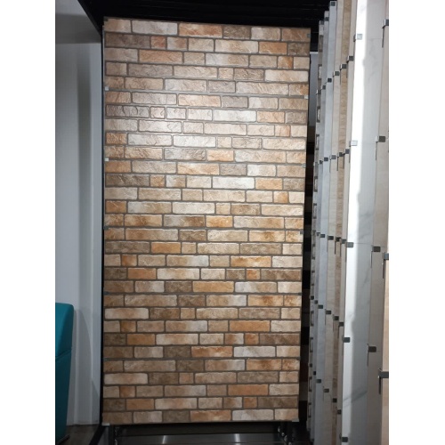 آجرنما - سرامیک قهوه ای  تیره مدل کارشده 40x120 -کاشی درنیک Dornik Tile