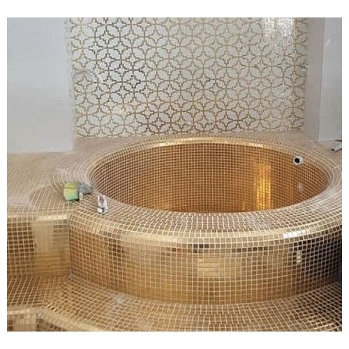 کاشی استخری طلایی 2.5x2.5 - سرامیک البرز ALBORZ CERAMIC