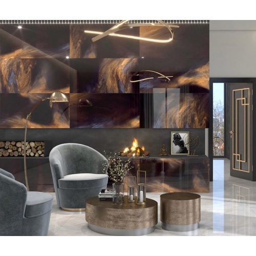 پیکاسو Picasso - سرامیک پیکاسو تیره پولیش مدل کارشده 60x120 - کاشی و سرامیک آبادیس