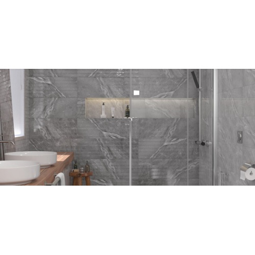 وینست Vinset - سرامیک دکور وینست طوسی تیره براق 30x90 - کاشی فخار