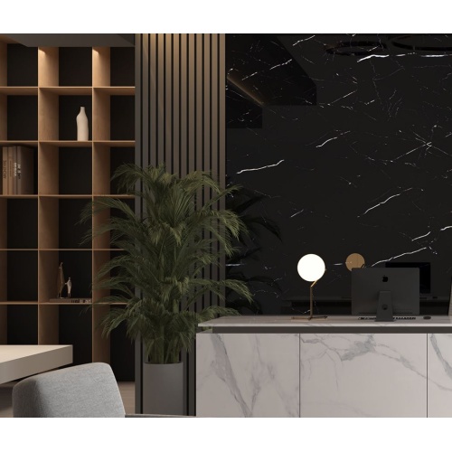 رایان Rayan - سرامیک اسلب رایان مشکی پولیش مدل کارشده 120x240- کاشی هرمس سرام نوین