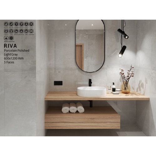 ریوا Riva - سرامیک ریوا طوسی روشن پولیش 60x120 - سینا کاشی SINA TILE
