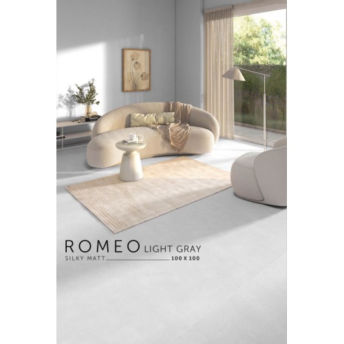 رومئو Romeo - سرامیک رومئو طوسی روشن مات مدل کارشده 100x100 - کاشی سرام نگار Ceram Negar