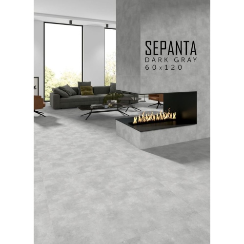 سپنتا Sepanta - سرامیک سپنتا طوسی تیره مات مدل کارشده 60x120 - کاشی سرام نگار Ceram Negar