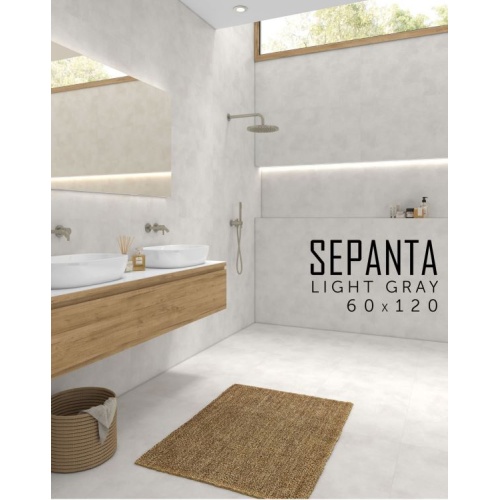 سپنتا Sepanta - سرامیک سپنتا طوسی روشن مات مدل کارشده 60x120 - کاشی سرام نگار Ceram Negar