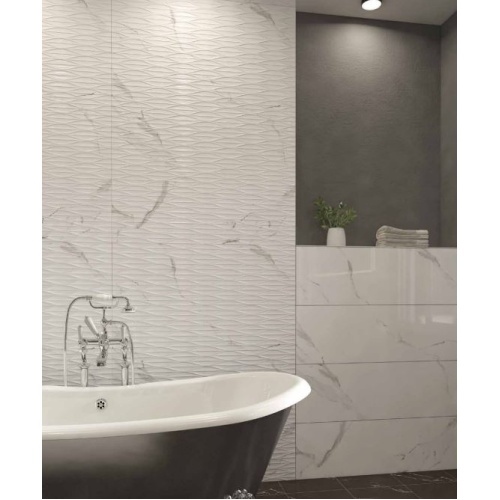 توتال Total - سرامیک توتال سفید براق مدل کارشده 30x90 - کاشی الوند Alvand Tile