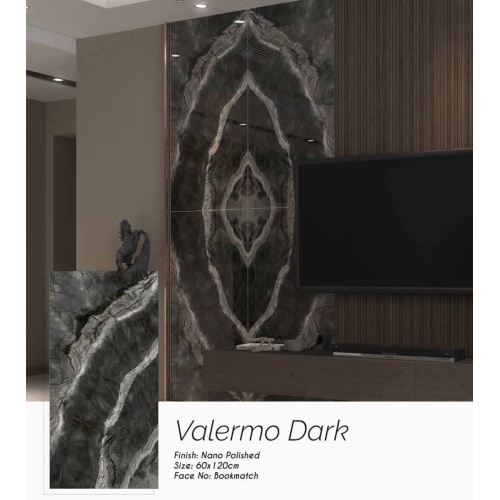 سرامیک فورمچ والرمو تیره پولیش 120x240 مدل کار شده - کاشی زهره Zohreh Tile