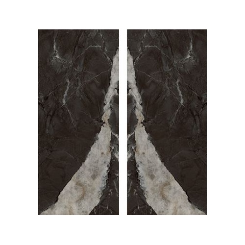 ویردیان Virdian - سرامیک اسلب بوک مچ ویردیان مشکی آنترازیت پولیش مدل کارشده 120x240- کاشی هرمس سرام نوین