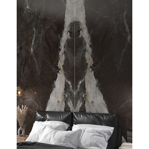 ویردیان Virdian - سرامیک اسلب بوک مچ ویردیان مشکی آنترازیت پولیش مدل کارشده 120x240- کاشی هرمس سرام نوین
