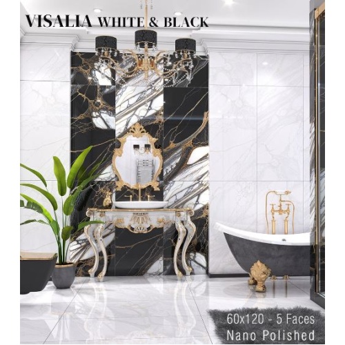 ویسالیا Visalia -سرامیک ویسالیا مشکی مدل کارشده 60x120 - کاشی آبادیس