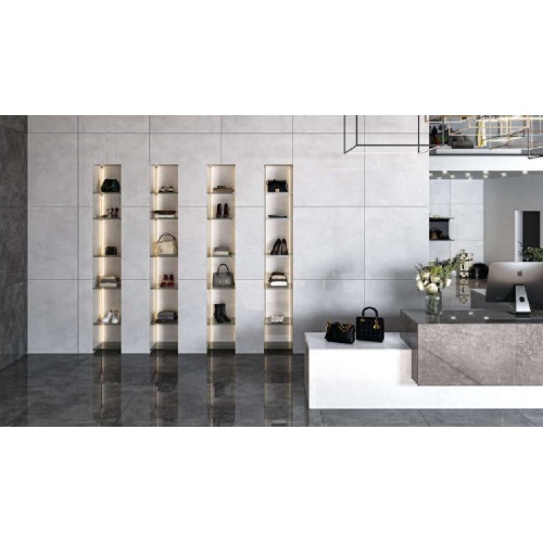 Vista Light Gray - سرامیک ویستا طوسی روشن پولیش مدل کارشده 100100 - کاشی تکسرام
